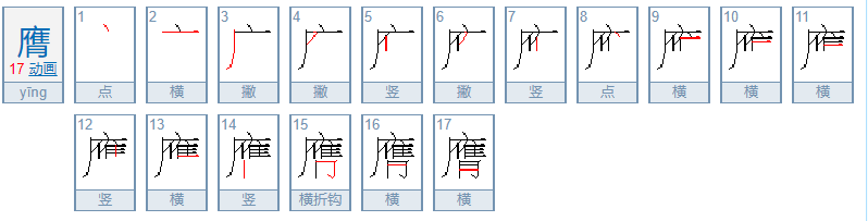 膺怎么读？