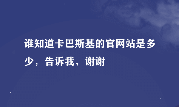 谁知道卡巴斯基的官网站是多少，告诉我，谢谢