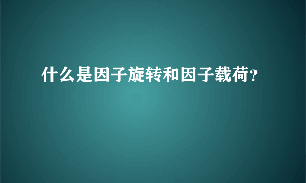 什么是因子旋转和因子载荷？