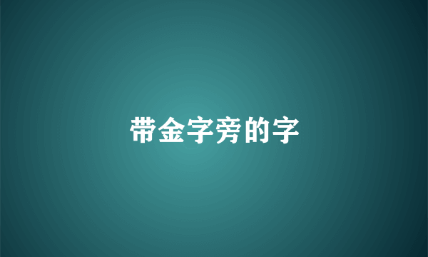 带金字旁的字