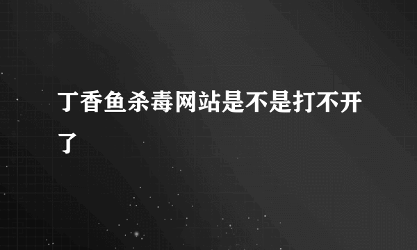 丁香鱼杀毒网站是不是打不开了