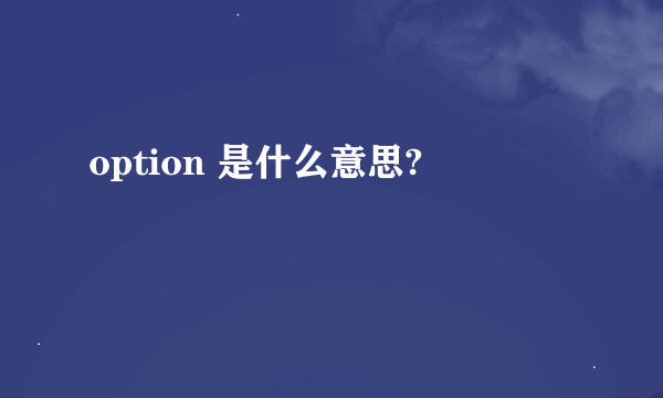 option 是什么意思?