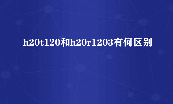 h20t120和h20r1203有何区别