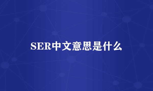 SER中文意思是什么