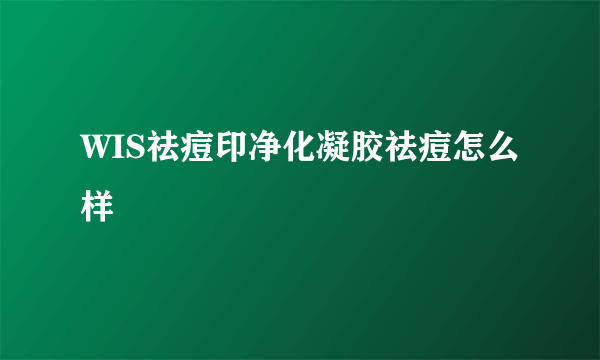 WIS祛痘印净化凝胶祛痘怎么样