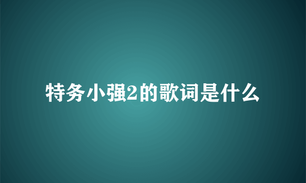 特务小强2的歌词是什么