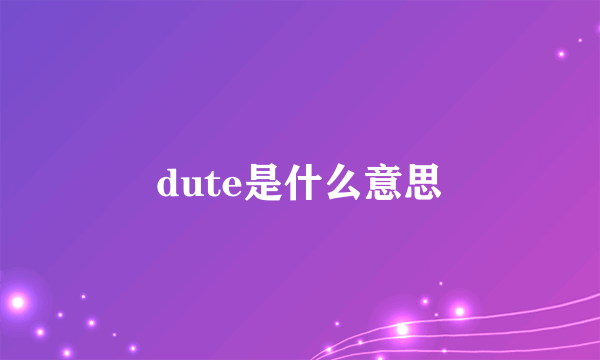 dute是什么意思