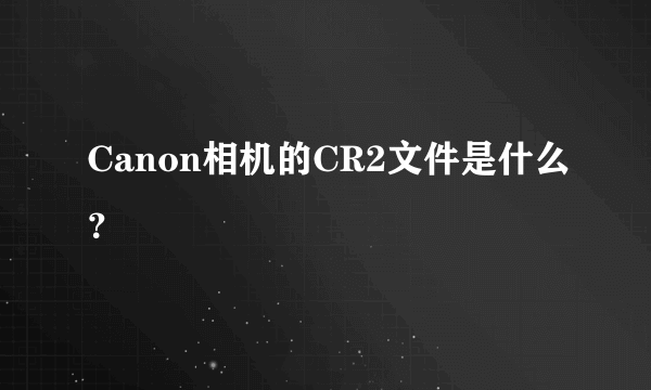 Canon相机的CR2文件是什么？