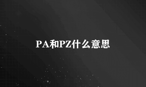 PA和PZ什么意思