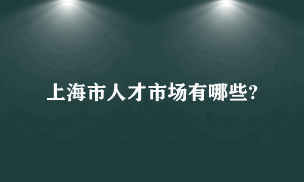 上海市人才市场有哪些?