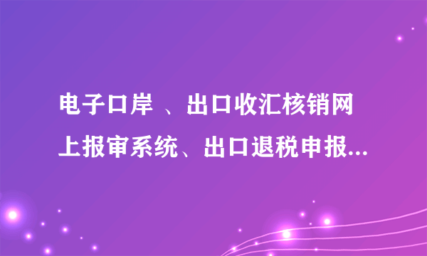 电子口岸 、出口收汇核销网上报审系统、出口退税申报系统、国家外汇管理局网上服务平台之间的联系以及操作