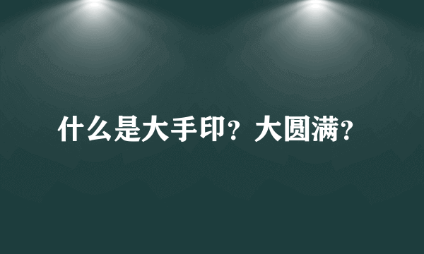 什么是大手印？大圆满？