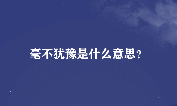 毫不犹豫是什么意思？