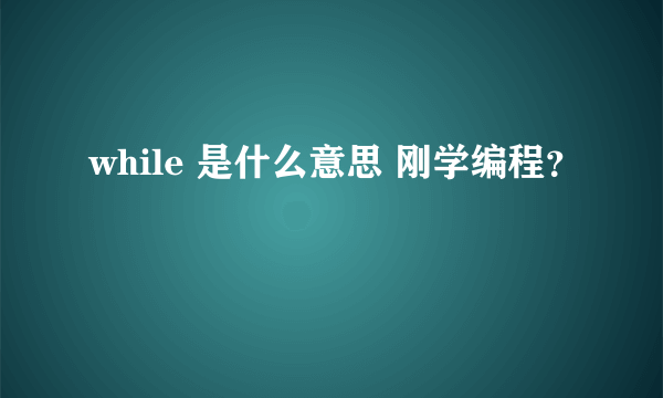 while 是什么意思 刚学编程？