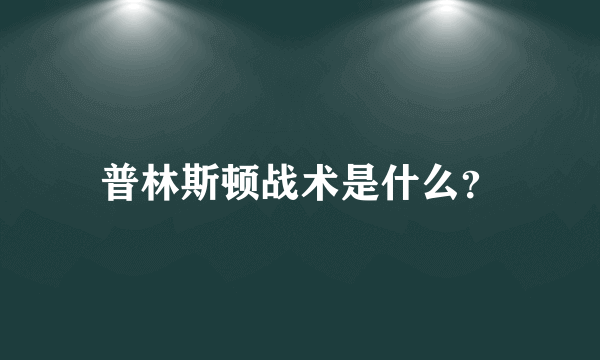 普林斯顿战术是什么？