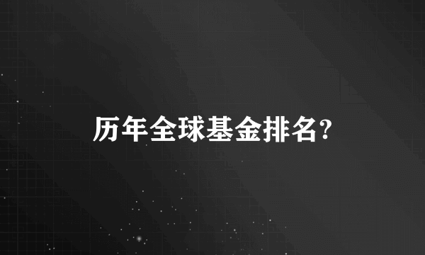 历年全球基金排名?