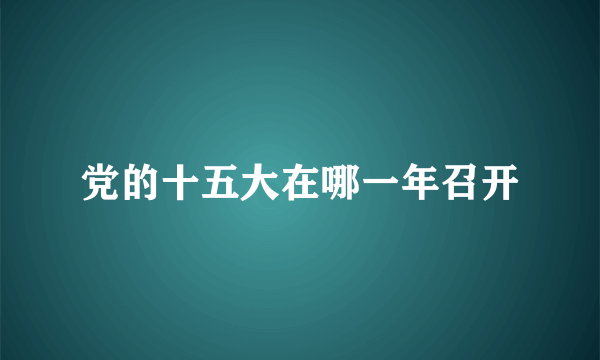 党的十五大在哪一年召开