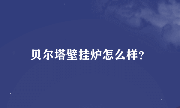 贝尔塔壁挂炉怎么样？