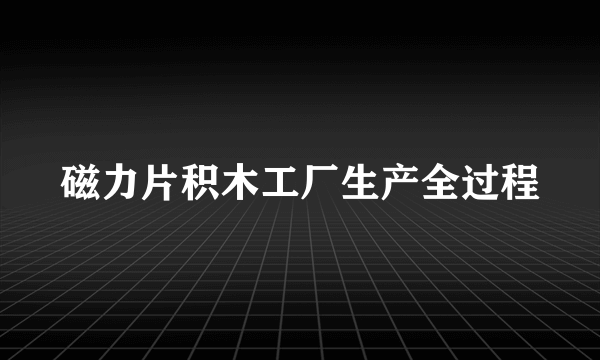 磁力片积木工厂生产全过程