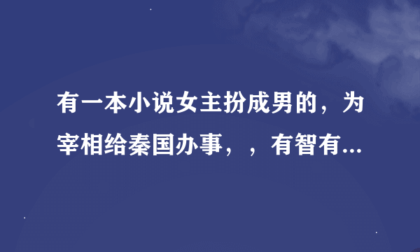 有一本小说女主扮成男的，为宰相给秦国办事，，有智有谋，男主好像是