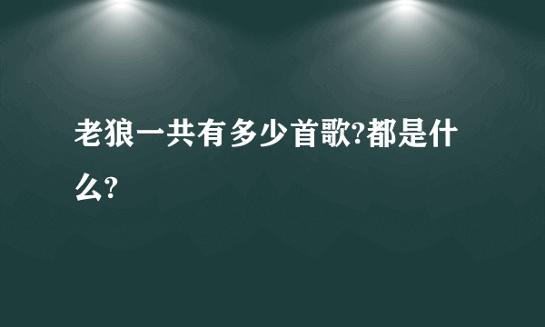 老狼一共有多少首歌?都是什么?