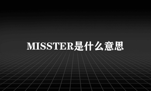 MISSTER是什么意思