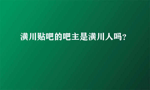 潢川贴吧的吧主是潢川人吗？