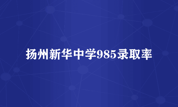 扬州新华中学985录取率