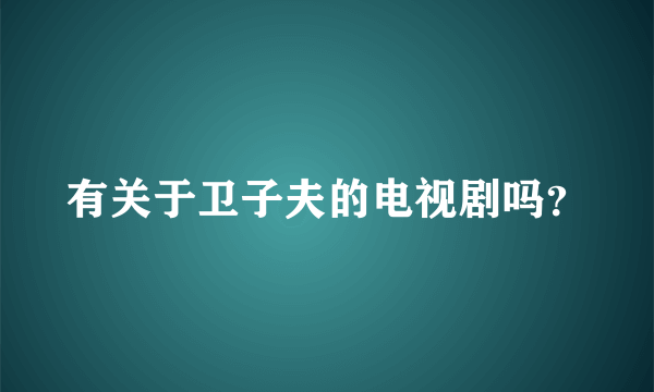 有关于卫子夫的电视剧吗？