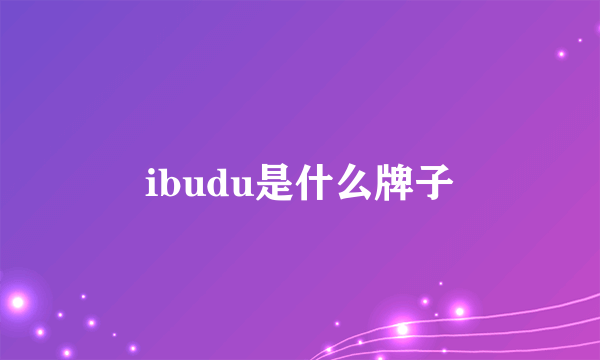 ibudu是什么牌子