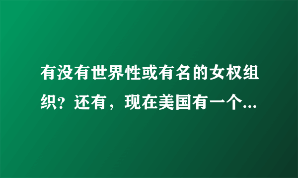 有没有世界性或有名的女权组织？还有，现在美国有一个支持同性恋的公益组织是什么来着