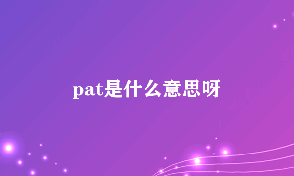 pat是什么意思呀