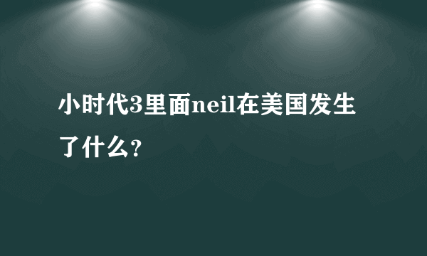 小时代3里面neil在美国发生了什么？