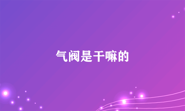 气阀是干嘛的