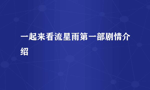 一起来看流星雨第一部剧情介绍