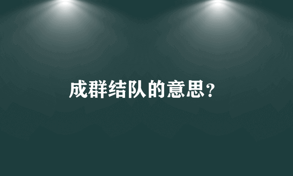 成群结队的意思？