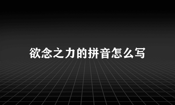 欲念之力的拼音怎么写