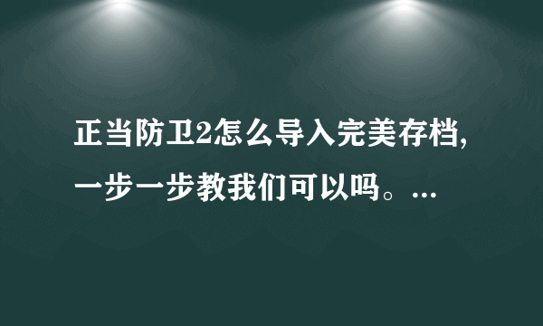 正当防卫2怎么导入完美存档,一步一步教我们可以吗。最好是图解？