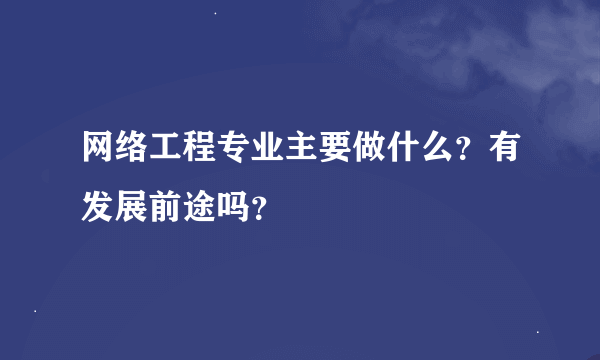 网络工程专业主要做什么？有发展前途吗？