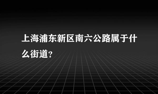 上海浦东新区南六公路属于什么街道？