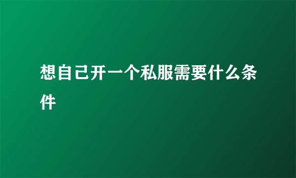 想自己开一个私服需要什么条件