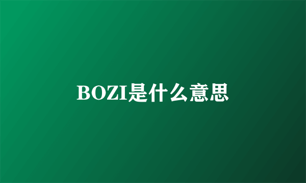 BOZI是什么意思