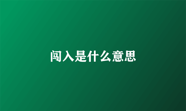 闯入是什么意思