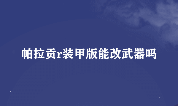 帕拉贡r装甲版能改武器吗