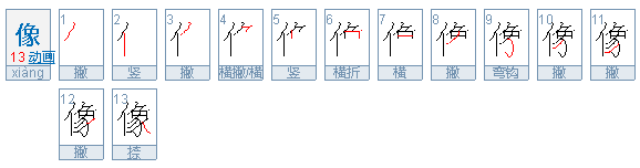 像的笔顺是什么