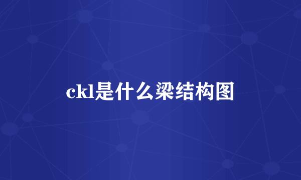 ckl是什么梁结构图