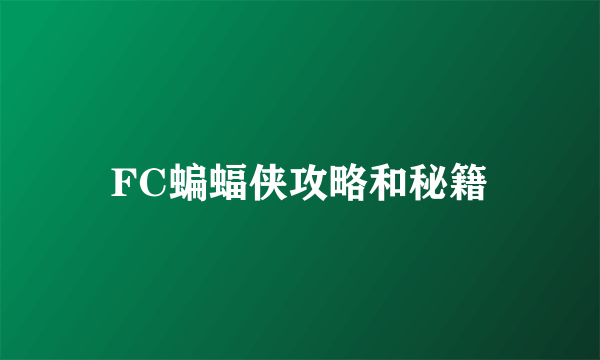 FC蝙蝠侠攻略和秘籍