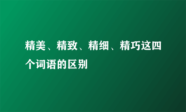 精美、精致、精细、精巧这四个词语的区别