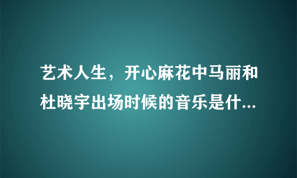 艺术人生，开心麻花中马丽和杜晓宇出场时候的音乐是什么？求解~~~