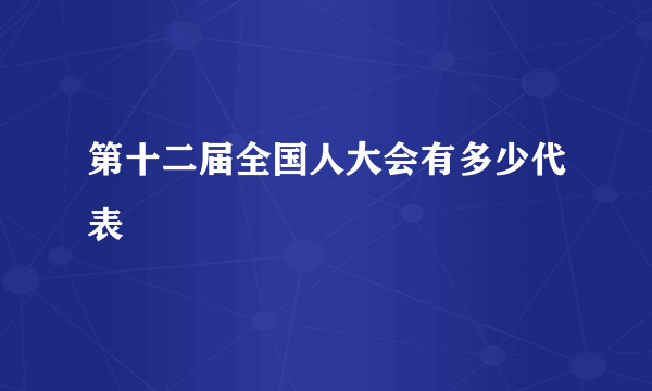 第十二届全国人大会有多少代表